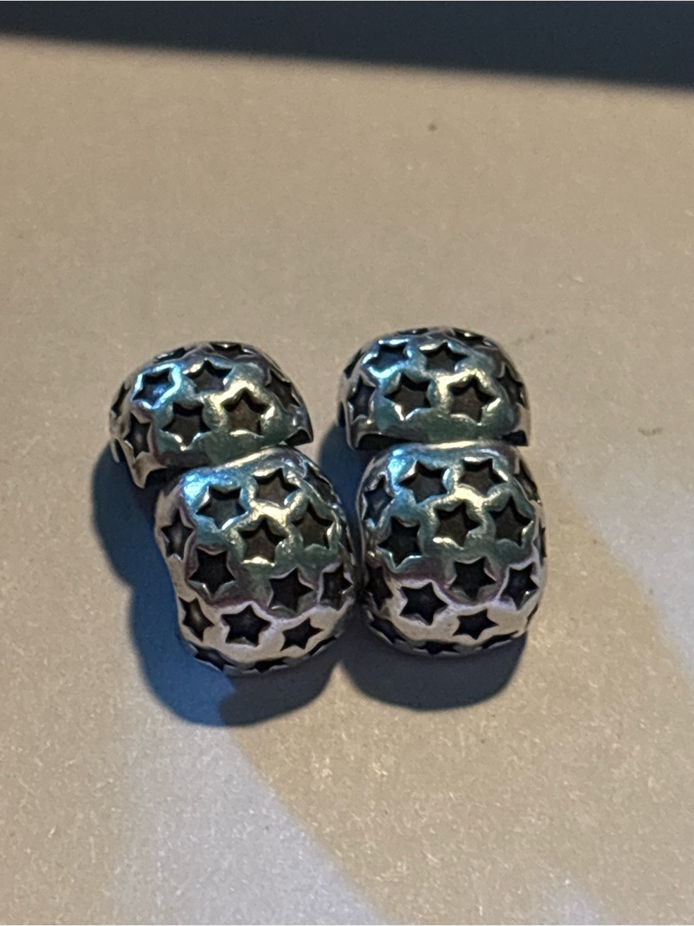 Sterling-Style Star Cutout clips - Set